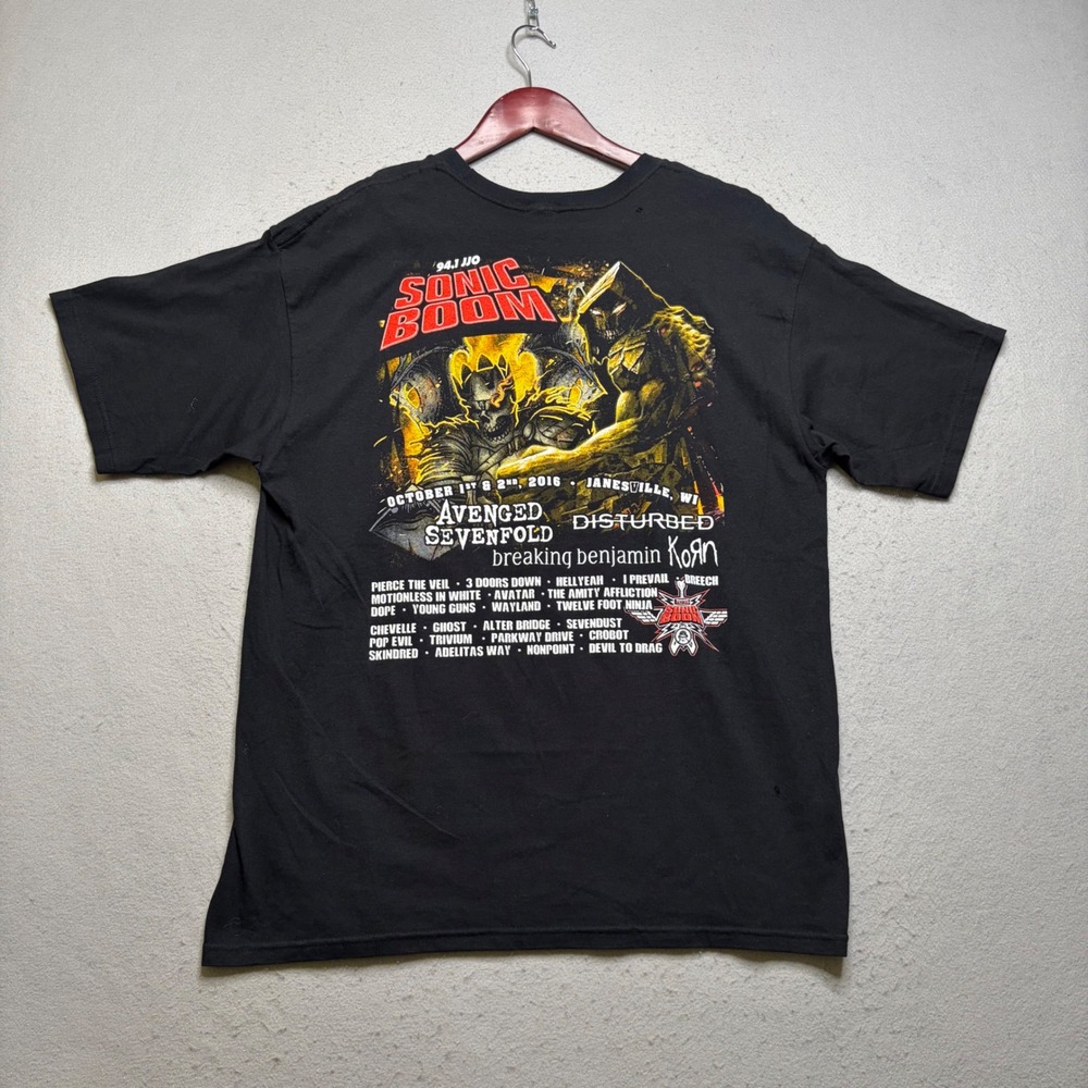 Sonic Boom 2016 Festival T-Shirt Mens Large Avenged Sevenfold Korn Rock Tee